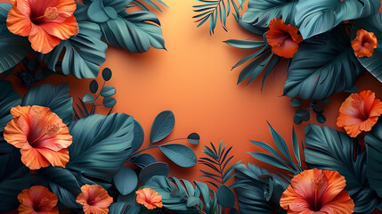 Floral Wonders - Realistic Flower Arrangement with Orange and Teal Accents