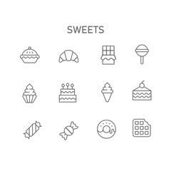 sweets line vector icons , dessert vector icon