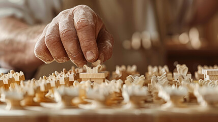 Close up of a carpenter's hand