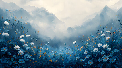 Wildflower Wonders - Artistic Illustration of Blooming Beauty