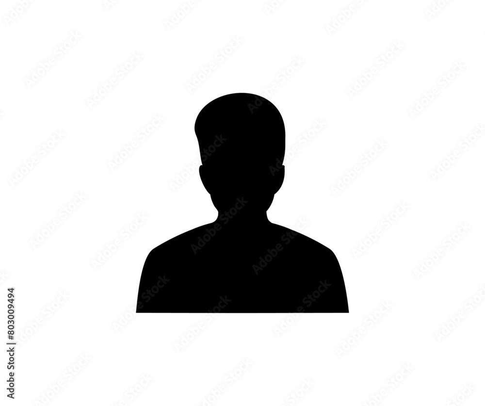 Poster man person silhouette a user icon. profile picture, portrait symbol. user member vector design and i