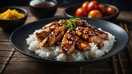A plate of chicken teriyaki