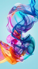Vibrant Digital Art: Engaging Abstract Design with Cyan Gradient and Bright Colors