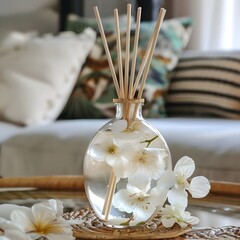 Romantic Home Oasis Perfume for the Home Aromatic Reed Diffuser - obrazy, fototapety, plakaty