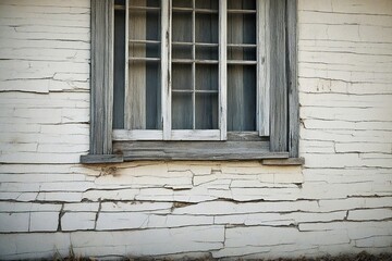 old wooden window on a wall