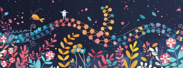 Fototapeta premium Infographics explaining the principles of genetics.