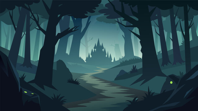 The dark forest was a place of dread the whispering shadows within causing even the bravest of travelers to quicken their pace..