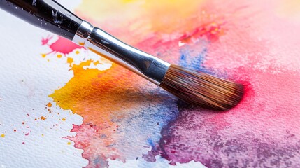 Obraz premium Illustrate the versatility of a round watercolor brush with delicate lines and bold strokesWater color, hand drawing