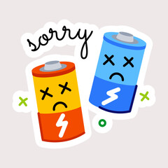 A flat sticker of empty batteries 