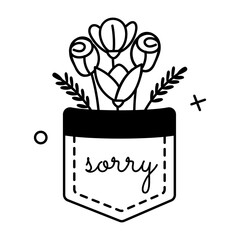 Get this amazing glyph sticker of apology flowers 