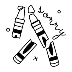 Have a look at broken crayons glyph sticker 