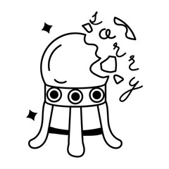 Well-designed glyph sticker of broken globe with sorry word 