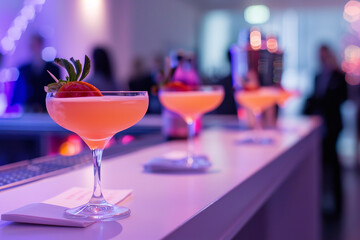 An exclusive party launches a new craft cocktail menu - where guests sample innovative drinks in a stylish modern bar