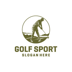 Golf sport club logo vector illustration