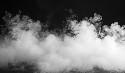 Monochrome photo of smoke creating a natural landscape in the sky