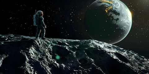 HD earth wallpapers .Space Background Astronaut Standing On Moon 