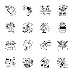 Latest Collection of Apology Glyph Stickers 

