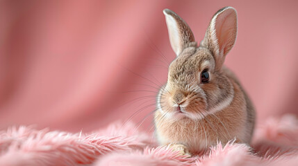 Obraz premium Easter Bunny Illustration with Minimalist Design