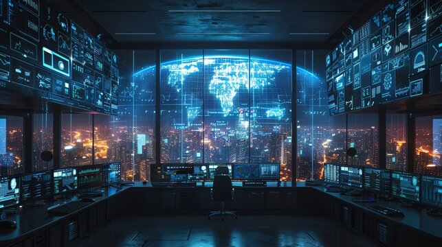 A digital command center monitoring IoT devices across a smart city for cyber threats