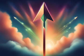 Arrow image to go forward with the sky