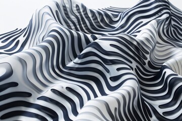 Abstract Fabric Waves in Monochrome