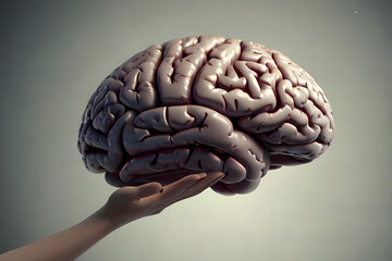 hand with brain, human intelligence, brain, mind, mental problem, mental health cost, psychology cost, research cost, human mind, investment in mental health, brain intervention