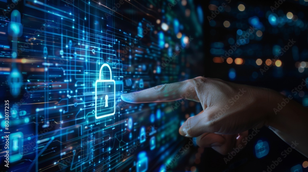 Poster strengthen online security with a virtual protection plan, incorporating secure access protocols, us