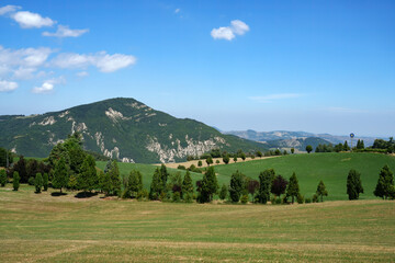 Mountain landscape along the Cisa pass, Italy, near Berceto