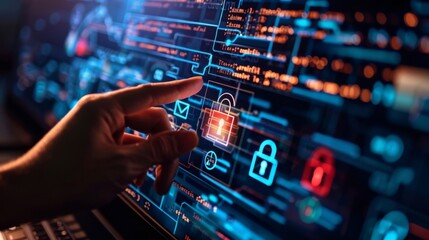 Fototapeta premium Secure user privacy and app functionality within cyber environments, integrating server security with privacy shields and auditing features to enhance communication.
