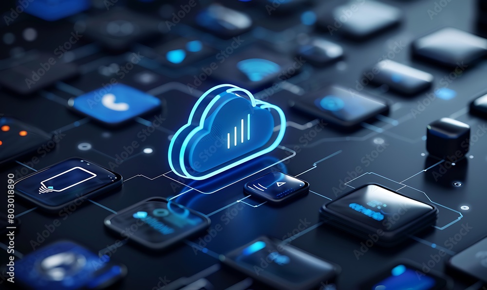 Poster diverse devices seamlessly integrate with cloud services, enhancing user experience
