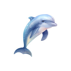 Obraz premium Dolphin Isolated Detailed Watercolor Hand Drawn Painting Illustration