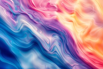 Colorful Blurred Waves: Abstract Liquid Gradient Background, Beautiful Visuals, Multicolored Patterns