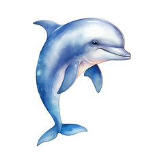 Obraz premium Dolphin Isolated Detailed Watercolor Hand Drawn Painting Illustration