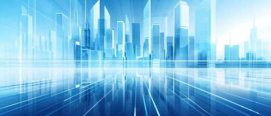 Modern Urban Abstract: Glass Building and Skyscraper Silhouettes