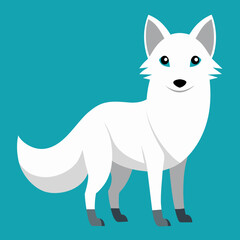 Arctic fox vector art illustration