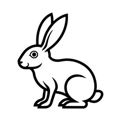Hare logo icon vector line art
