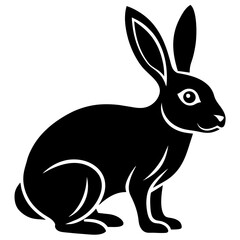 Hare vector icon black silhouette 