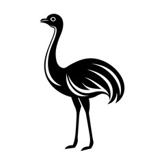 Ostrich silhouette vector icon illustration art