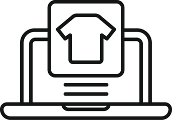 Laptop online buy cloth icon outline vector. Computer shop. Business product