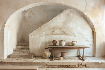 Plaster wall with grunge arch