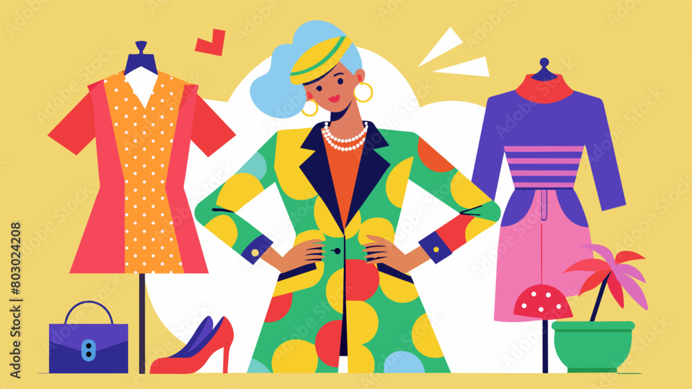 Poster for a more playful look the stylist combines bold prints and bright colors in a mixandmatch outfit u