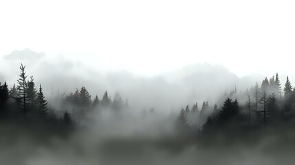 Dark Fog Overlay: Misty Morning Smoke on Transparent Background