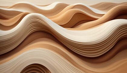 Layered sand art with fine grains in contrasting colors of sandy beige, deep brown,