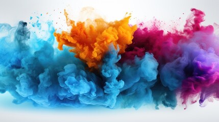 Obraz premium Flow of colorful liquid in water. Rainbow Explosions