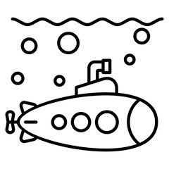 Submarine  Icon Element For Design