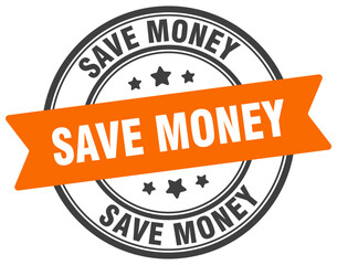 save money stamp. save money label on transparent background. round sign