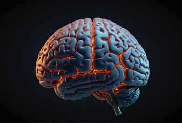 3d rendered illustration of human brain mental health thinking ideas