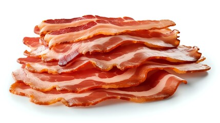 Grilled white chicken and bacon: Delicious meal with fresh, isolated meat.