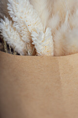 lovely natural dried grass nature background with copy space on paper wrapping 