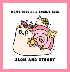 Retro Groovy Mothers Day card mom appreciation funny Doodle Drawing Vibrant Pastel Color for funny sarcastic Greeting Card and Sticker, tshirt Sublimation.